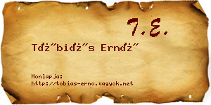 Tóbiás Ernő névjegykártya